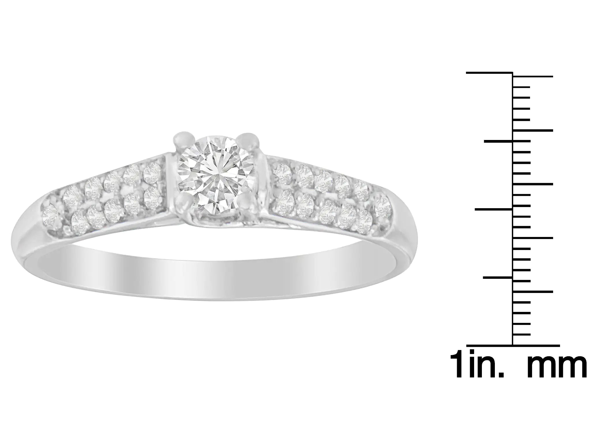 14K White Gold Round-Cut Diamond Ring (0.37 cttw, H-I Color, SI2-I1 Clarity)