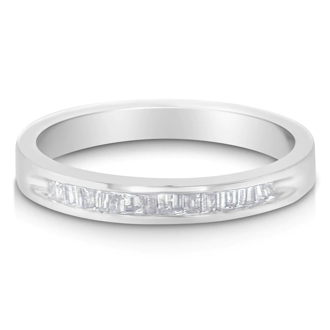 .925 Sterling Silver 1/5 Cttw Diamond Channel-Set Stackable Band Ring (H-I Color, I1-I2 Clarity)