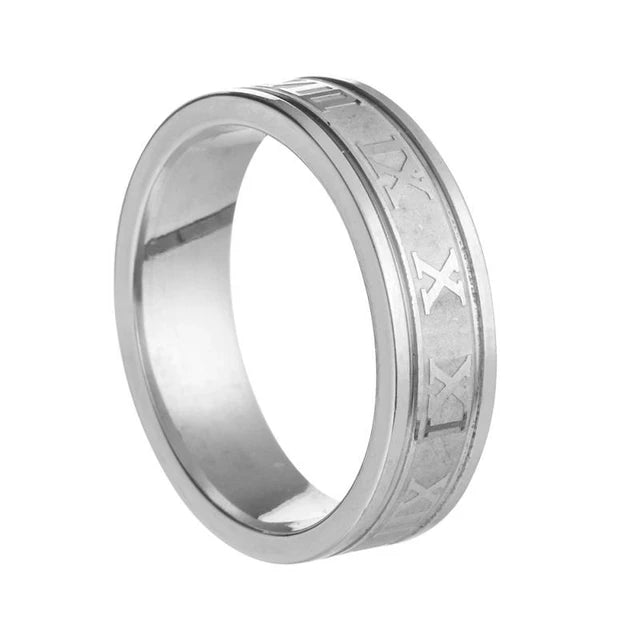 Stainless Steel Roman Numeral Ring