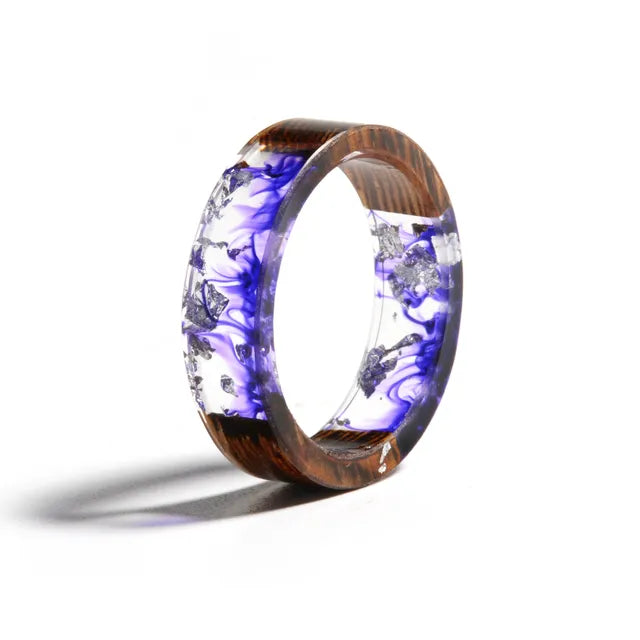 Wood Resin Transparent Ring