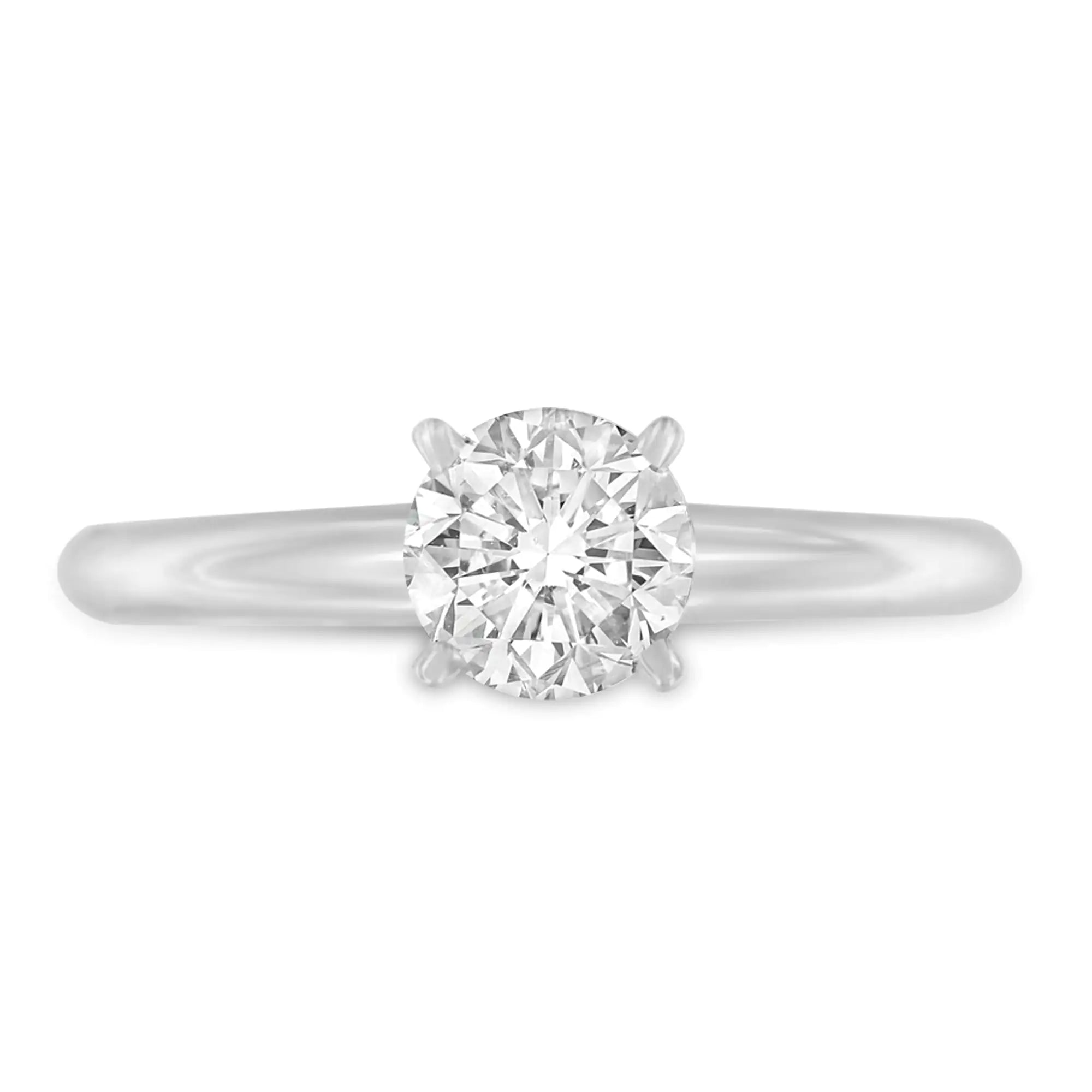 14K White Gold 4/5 Cttw GIA Certified 4 Prong Set Round Brilliant Cut Diamond Solitaire Engagement Ring (I-J Color, VVS1-VVS2 Clarity)