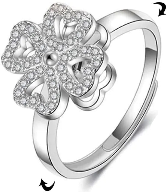 Rotating Four-Leaf Ring