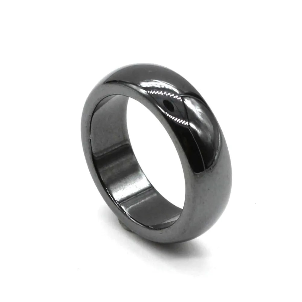 KFT Natural Black Hematite Magnetic Healing Ring