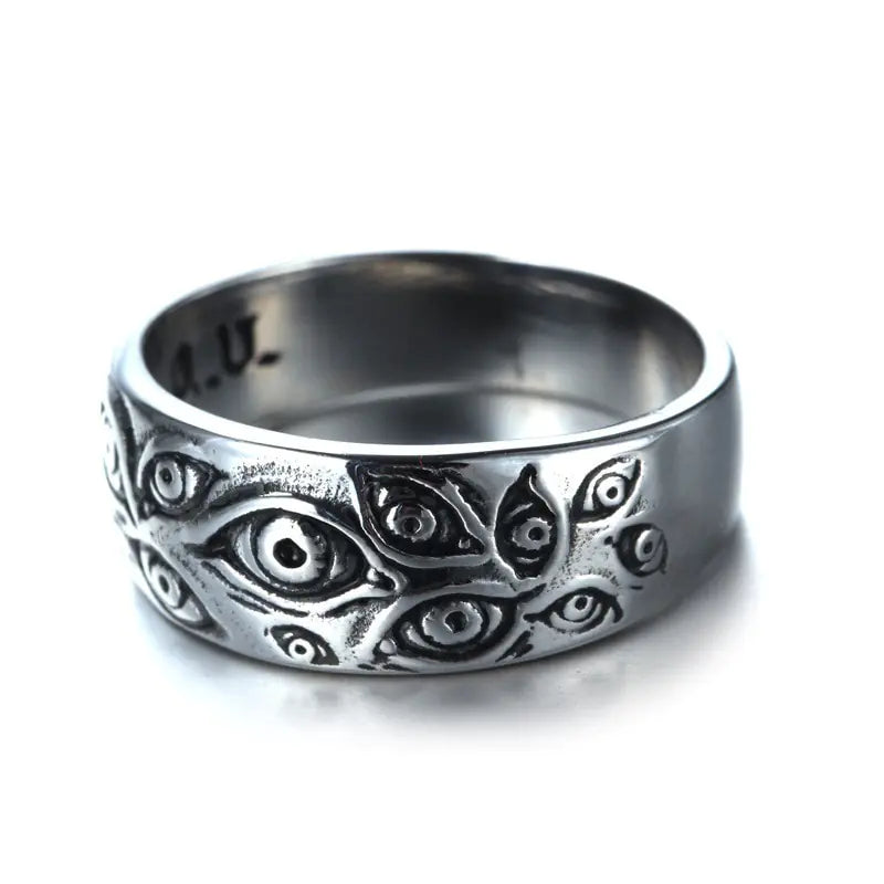 Vintage Punk Carved Eye Ring