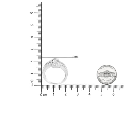 10K White Gold Ring 3/4 Cttw Round-Cut Diamond Bypass Ring (H-I Color, I2-I3 Clarity)