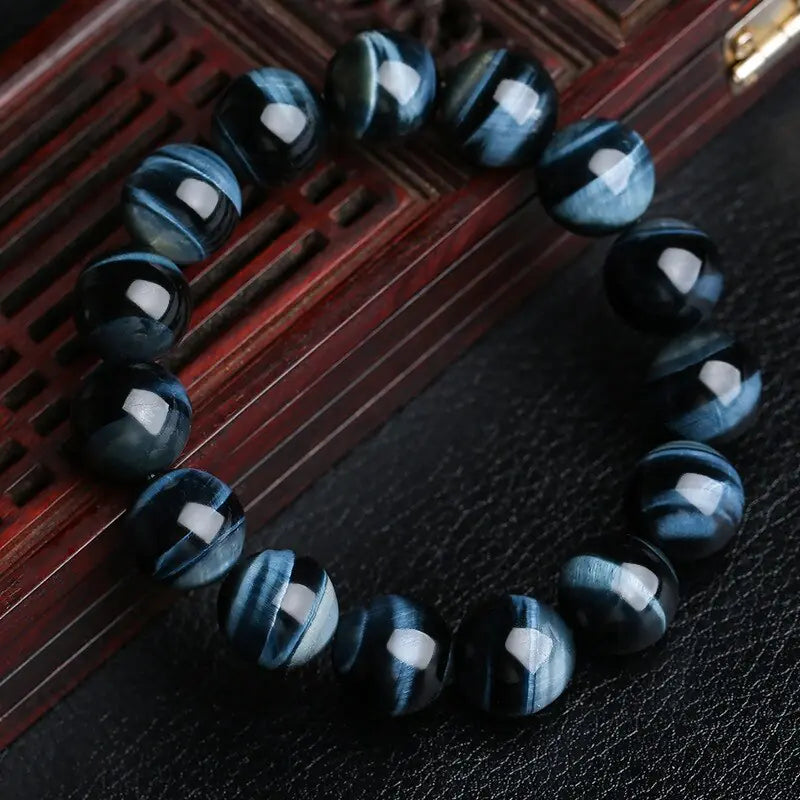 5A Royal Blue Tiger Eye Beads Bracelets