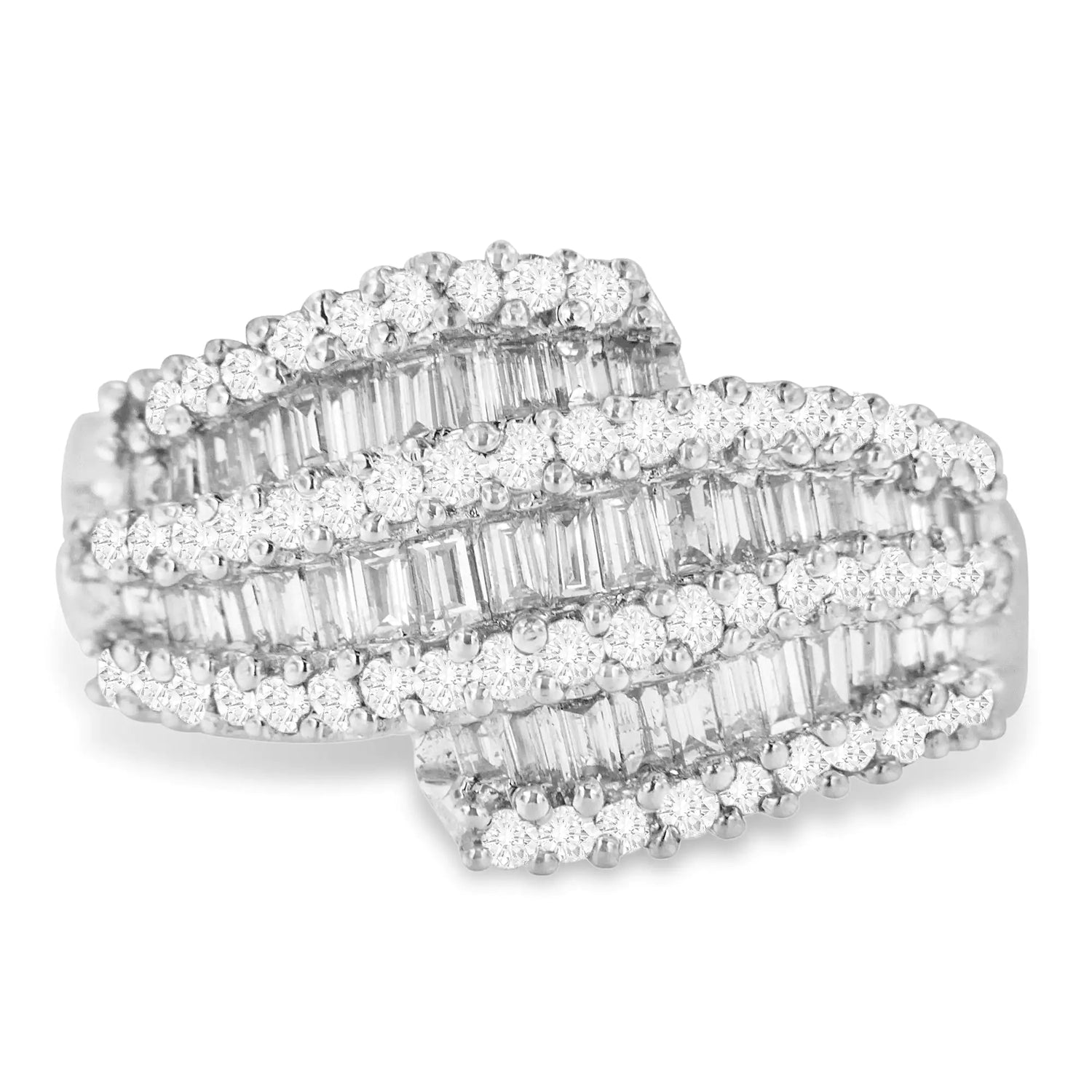 14K White Gold Diamond Cocktail Ring Band (1 3/4 Cttw, H-I Color, SI2-I1 Clarity)