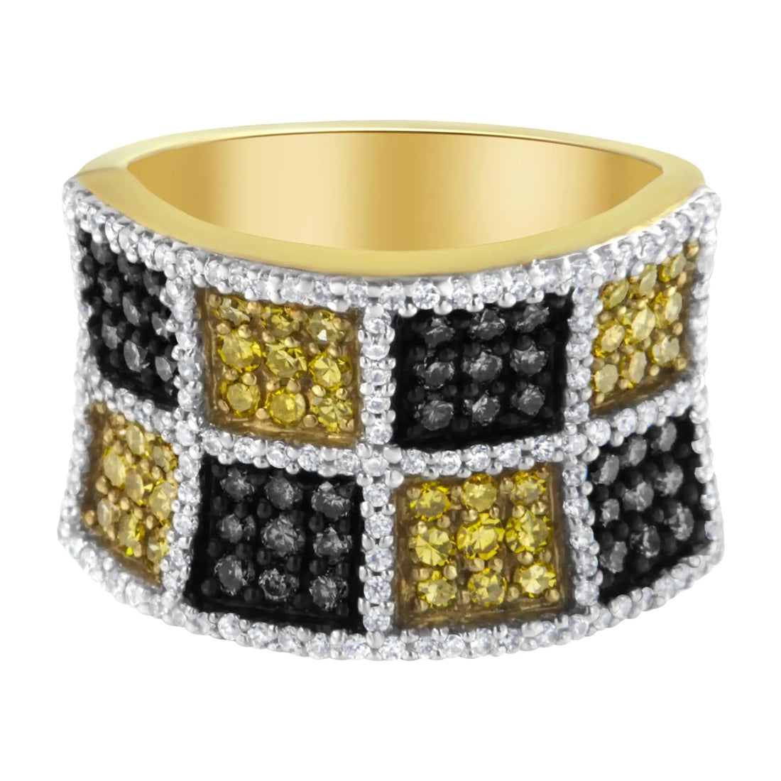 14KT Yellow Gold Champagne, Yellow and Round Diamond Band Ring (1 1/2 cttw, H-I Color, I1-I2 Clarity)