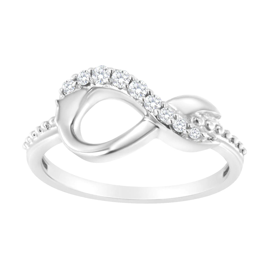 .925 Sterling Silver 1/6 ct. cttw Diamond Infinity Bypass Ring (H-I Clarity, I2-I3 Color)