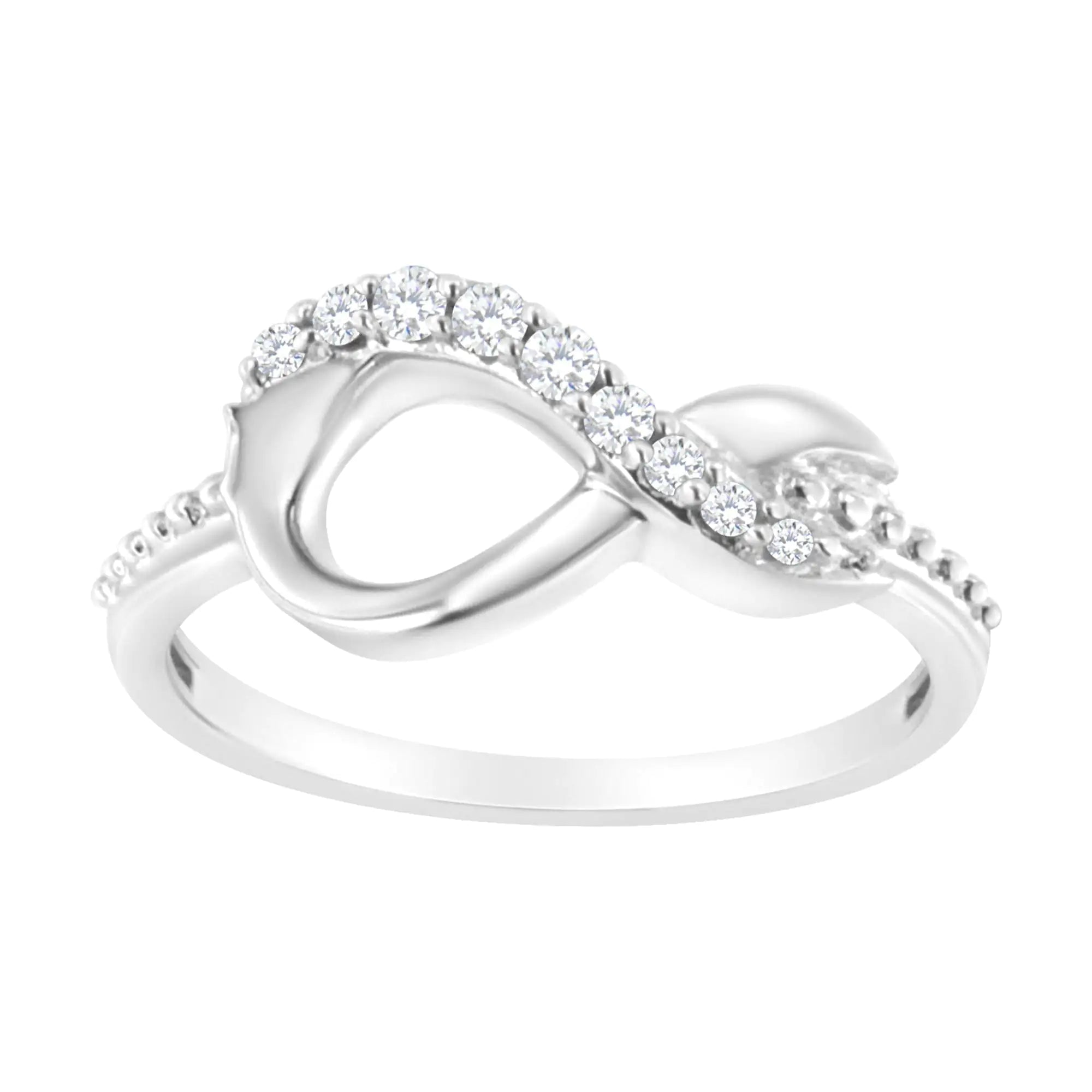 .925 Sterling Silver 1/6 ct. cttw Diamond Infinity Bypass Ring (H-I Clarity, I2-I3 Color)