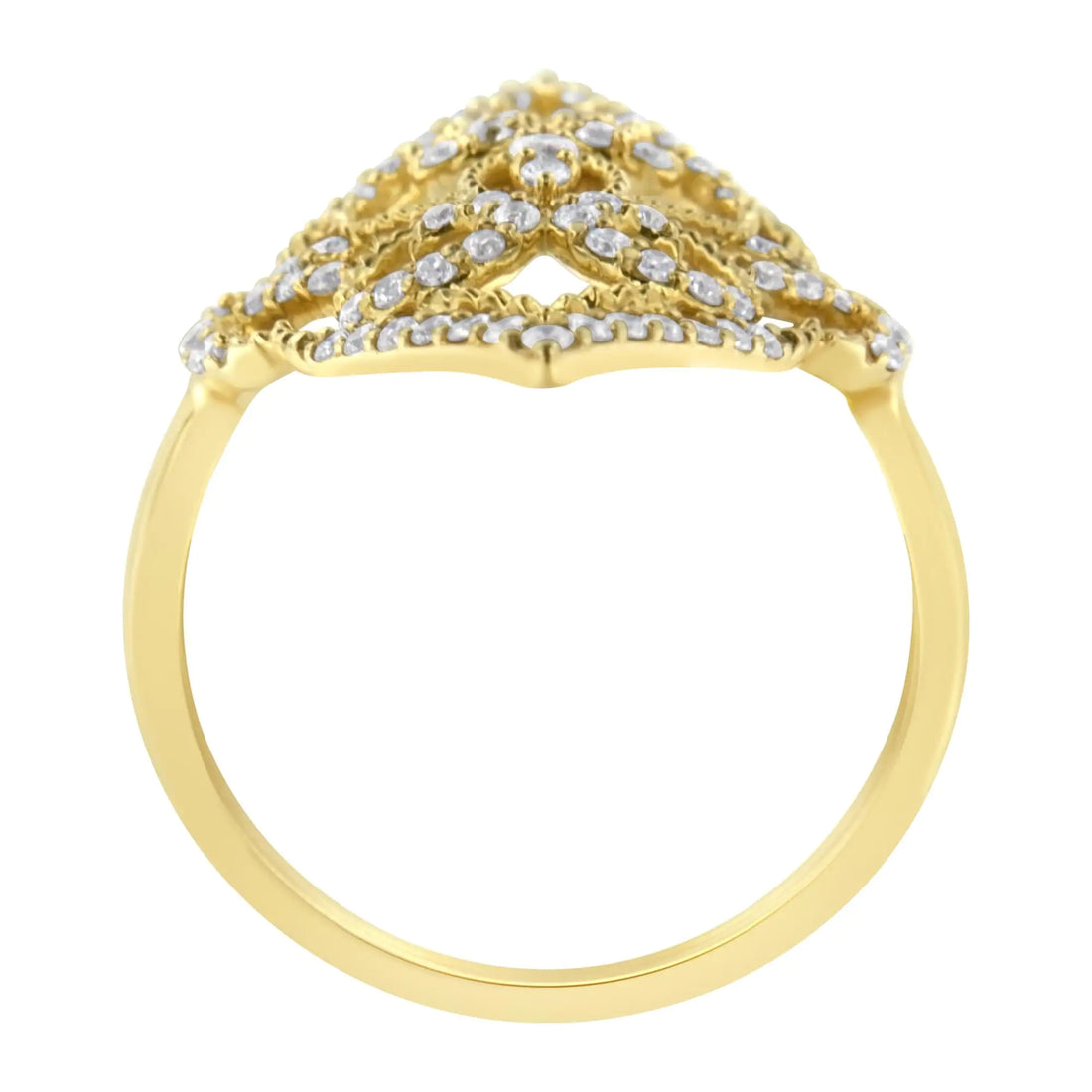 10K Yellow Gold Diamond Cocktail Ring (1/2 cttw, I1-I2 Clarity, H-I Color)