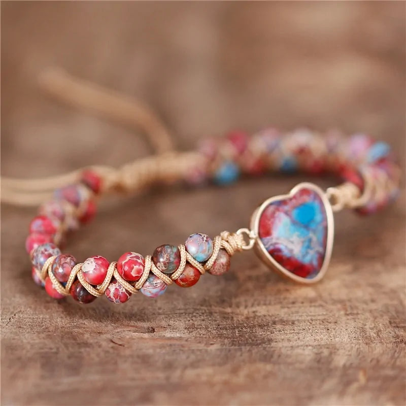 Blue And Red Heart Charm