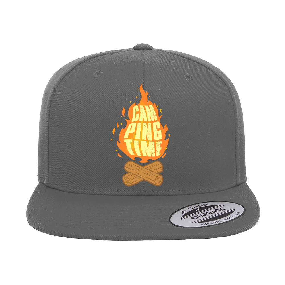 Camp Fire Printed Flat Bill Cap