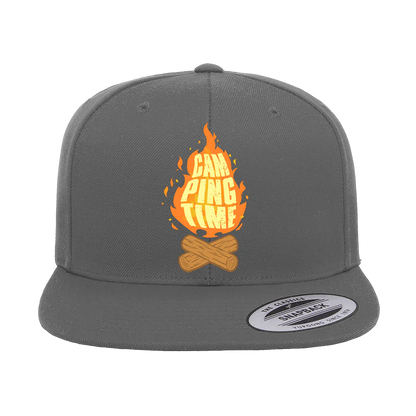 Camp Fire Printed Flat Bill Cap