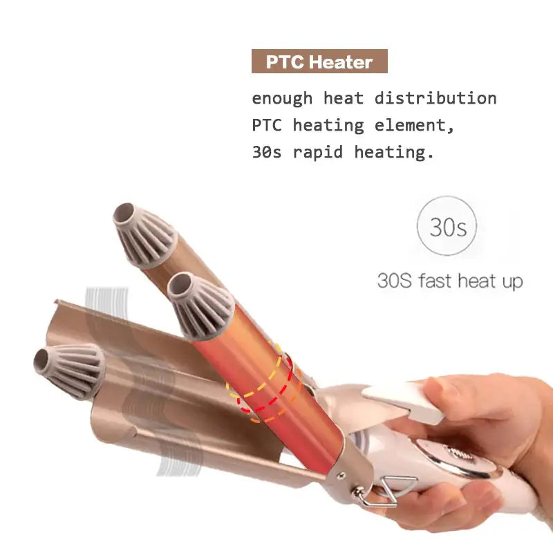 Electric Triple Barrel Curling Iron