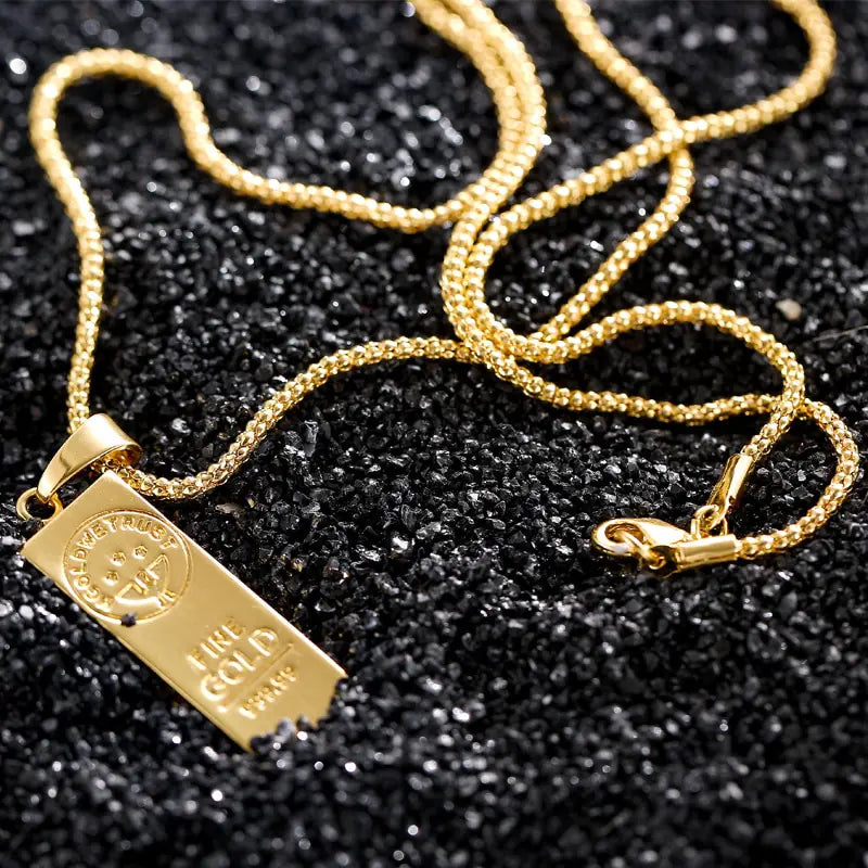 Gold Color Bar Necklace