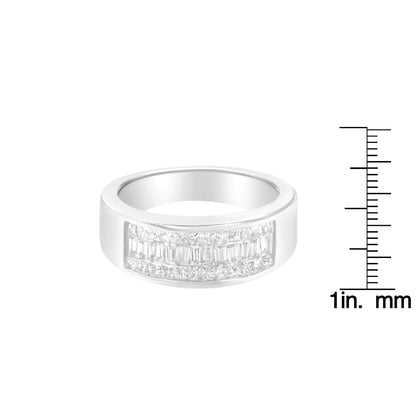 14K White Gold Princess and Baguette-cut Diamond Ring (1.0 Cttw, H-I Color, VS2-SI1 Clarity)