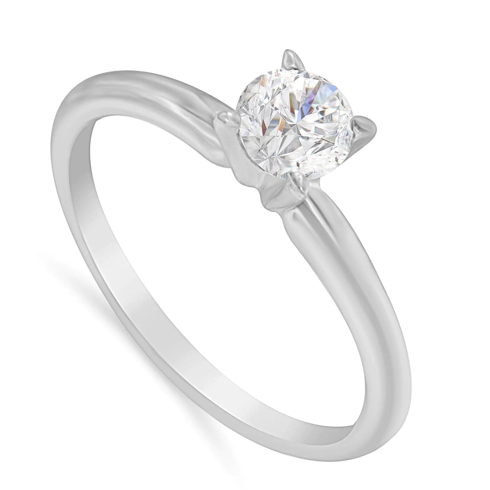 GIA Certified 14K Gold 1/2 Cttw Diamond Solitaire Engagement Ring (H Color, SI1 Clarity)