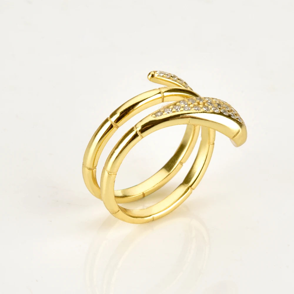 Three-Circle Snake Rings for Women