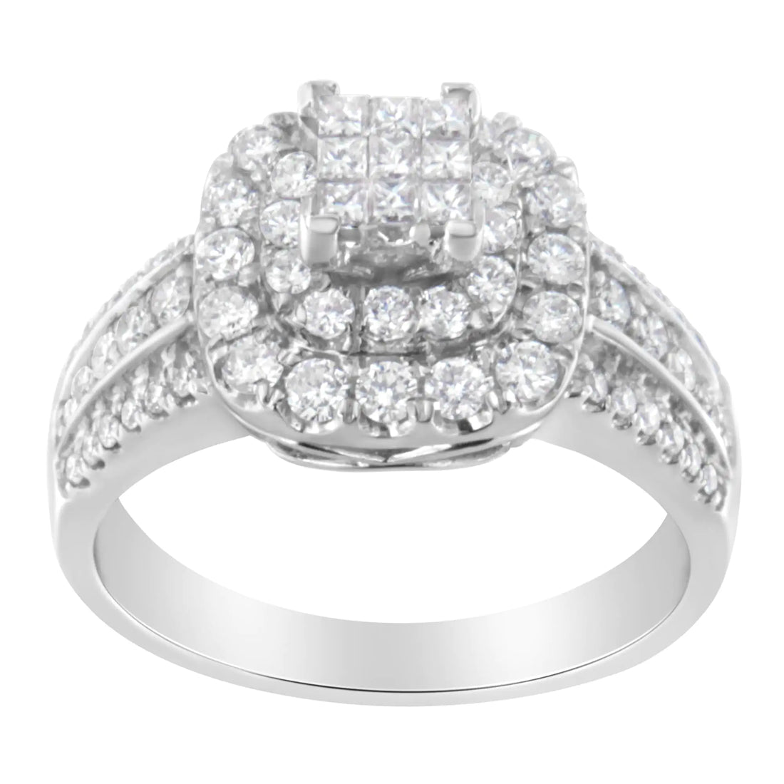 14K White Gold Diamond Vintage Ring (1 cttw, H-I Color, I1-I2 Clarity)