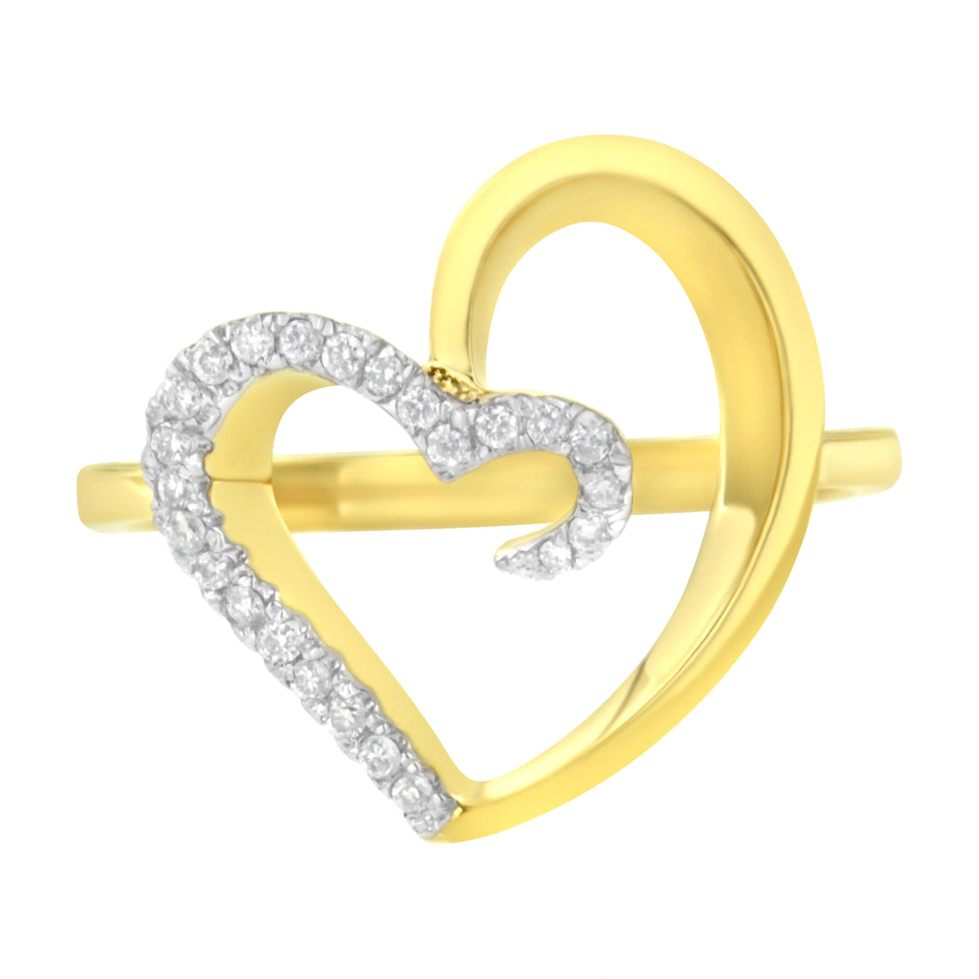 14KT Yellow Gold 1/10 ctw. Diamond Heart Shape Ring (K-L, I1-I2)