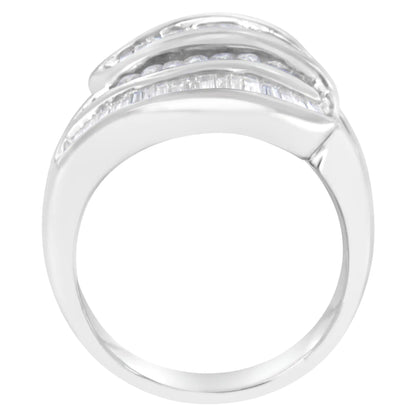 14KT White Gold Diamond Bypass Band Ring (1 cttw, H-I Color, SI1-SI2 Clarity)