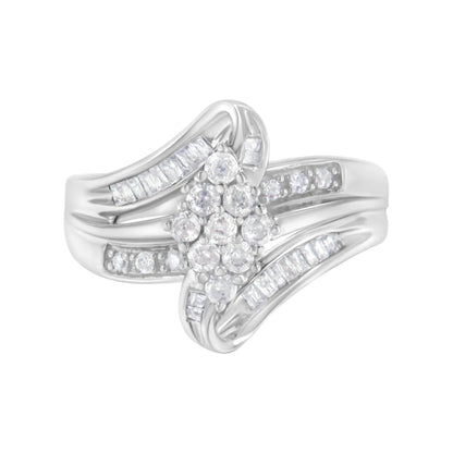 10K White Gold 1/2 cttw Diamond Cluster Ring (H-I Clarity, I2-I3 Color)