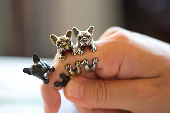 Antique Style French Bulldog Ring