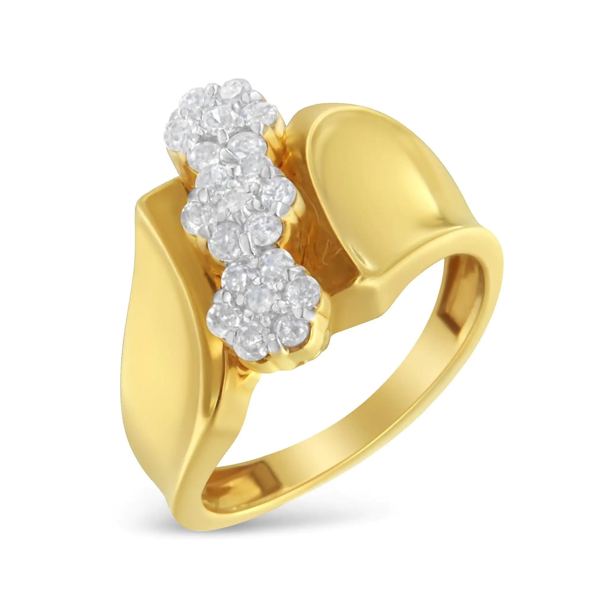 10K Yellow Gold 1/2 Cttw Diamond Cluster Ring (H-I Color, I3 Clarity)