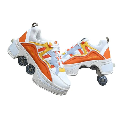 Deformation Roller Shoes 4 Wheels