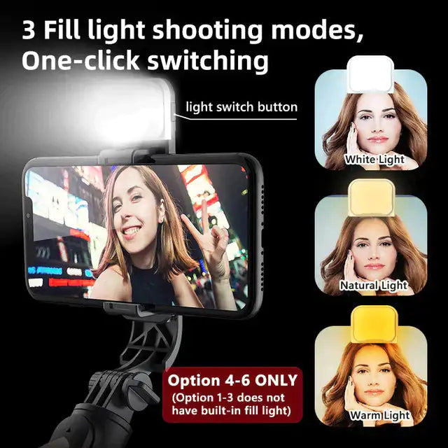 Wireless Selfie Stick Tripod with Light