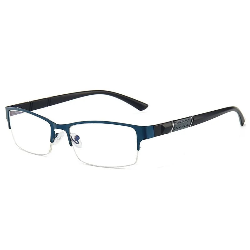 Unisex Anti Blue Rays Computer Glasses: Alloy Half Frame Blue Light Coating Eyewear