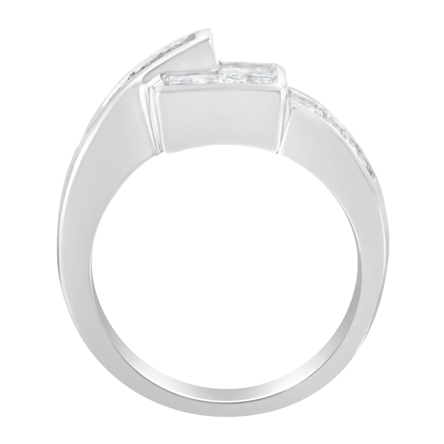 14K White Gold Princess and Baguette-cut Diamond Ring (1 1/3 Cttw, G-H Color, SI2-I1 Clarity)