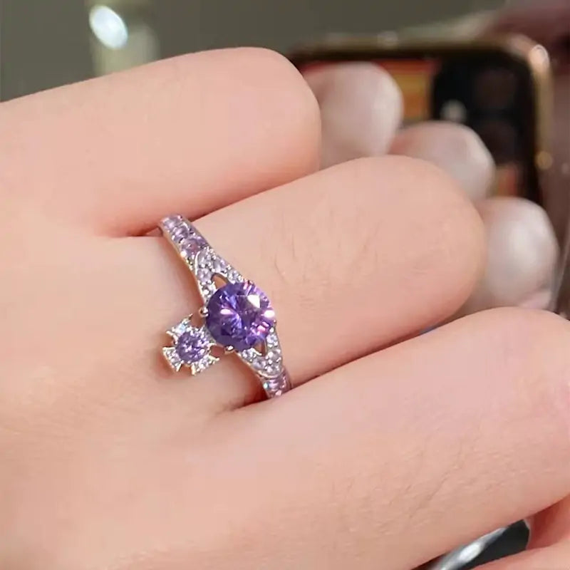 Luxury Purple Zircon Ring