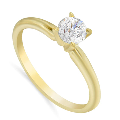 GIA Certified 14k Gold 1/2 Cttw Diamond Solitaire Engagement Ring (H Color, SI1 Clarity)