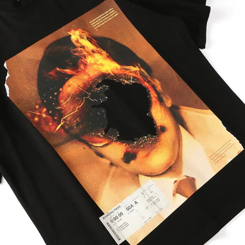 T-shirt Streetwear Fire Flame Burning