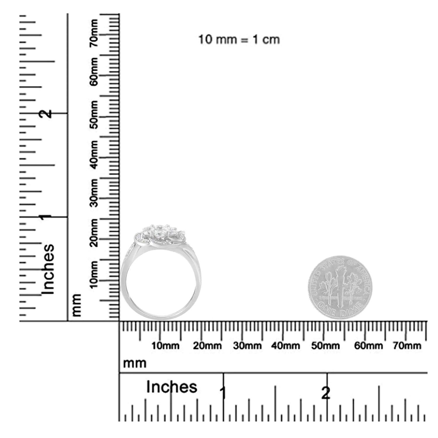 14K White Gold Floral Cluster Diamond Ring (1 Cttw, H-I Color, SI2-I1 Clarity)