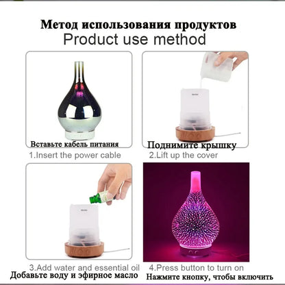 Firework Glass Humidifier Lamp