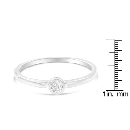 .925 Sterling Silver Miracle-Set Diamond Round Shaped Promise Ring (0.05 Cttw, J-K Color, I1-I2 Clarity)