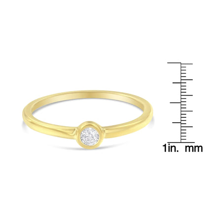 14K Yellow Gold Plated .925 Sterling Silver Miracle Set Diamond Ring (1/20 Cttw, J-K Color, I1-I2 Clarity)