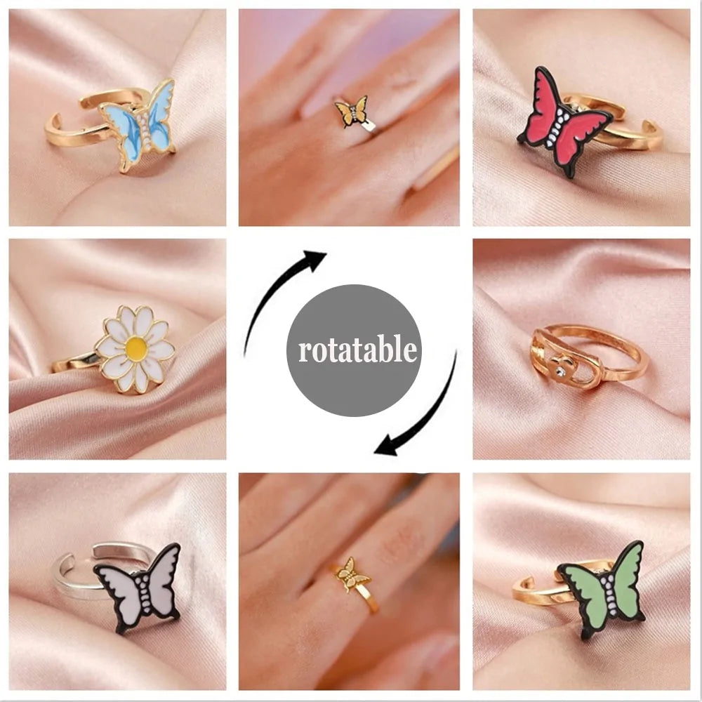 Rotatable Fidget Anxiety Ring