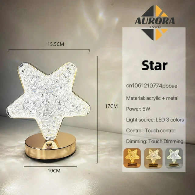 Crystal Lamp Moon Star