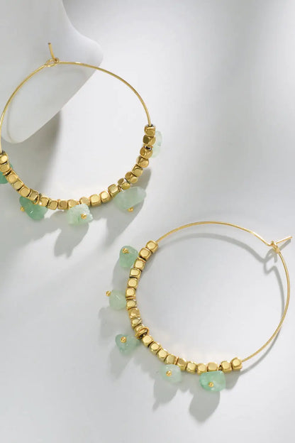 Turquoise Stainless Steel Hoop Earrings