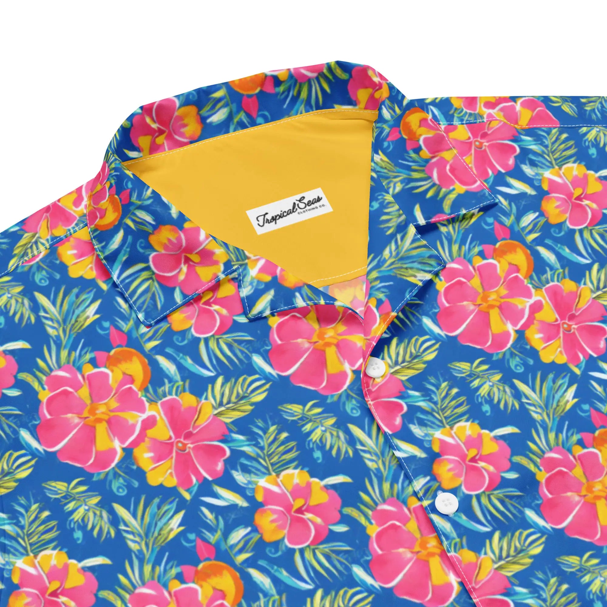 Hibiscus Lagoon Button Down Hawaiian Shirt - Coastal Summer 2024 Collection