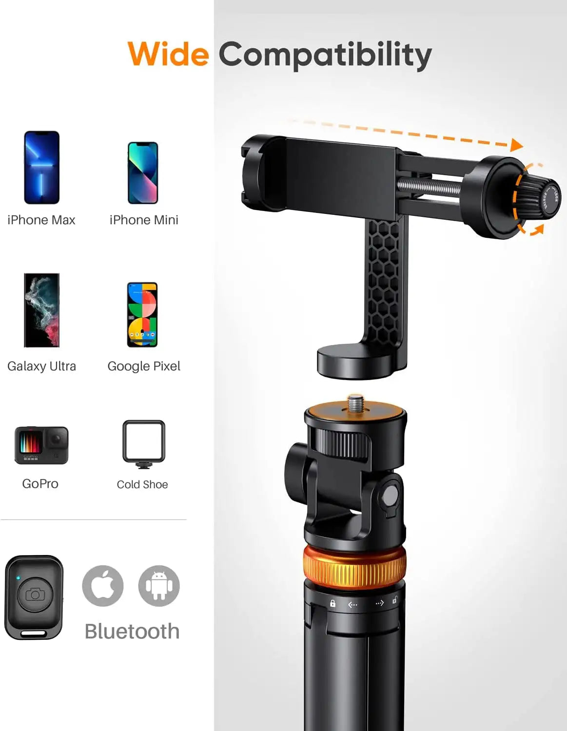 Phone Tripod with Remote for iPhone &amp; Android