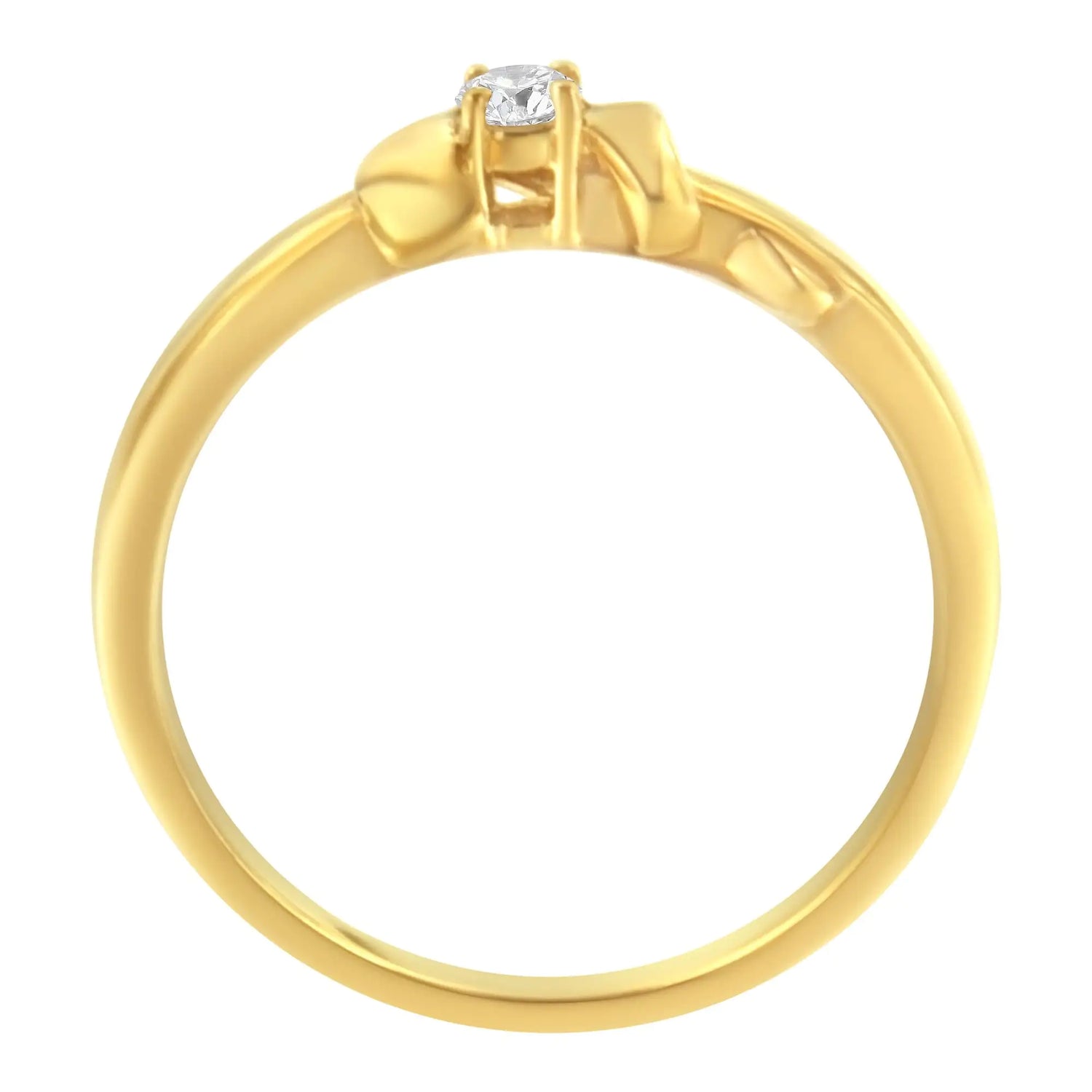 10kt Yellow Gold 1/10 Cttw Brilliant Round-cut Diamond Swirling Solitaire Promise Ring (H-I Color, SI2-I1 Clarity)