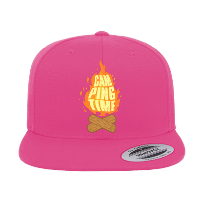 Camp Fire Printed Flat Bill Cap