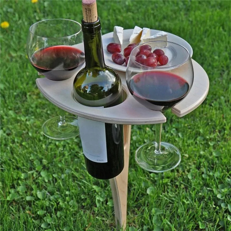 Mini Wooden Foldable Round Desktop Picnic Table