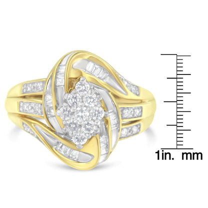 10KT Yellow Gold Diamond Cocktail Ring (1/2 cttw, H-I Color, SI2-I1 Clarity