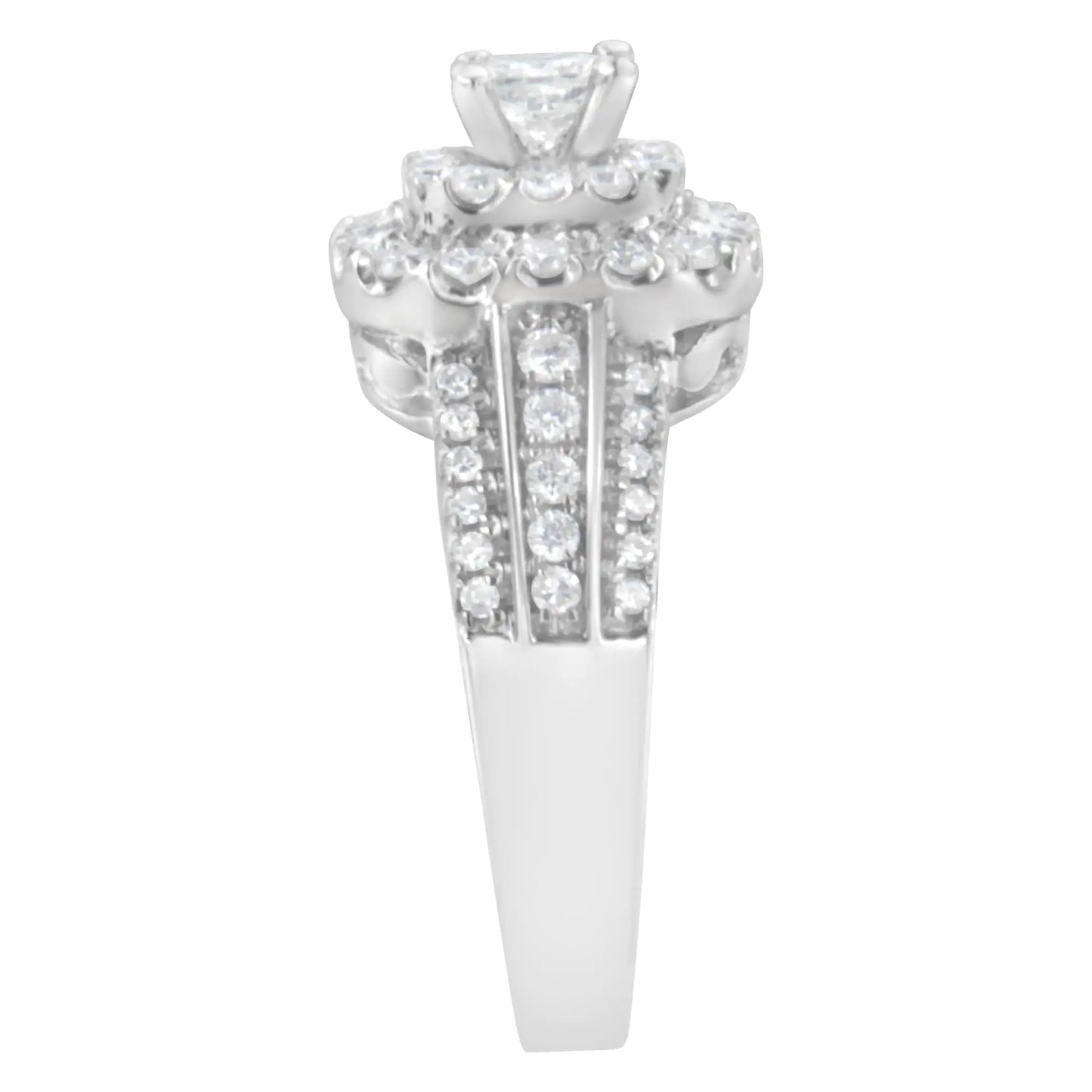 14KT White Gold Diamond Cluster Ring (1 cttw, H-I Color, I1-I2 Clarity)